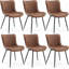 Ensemble de 2 chaises de salle à manger modernes en similicuir pour la cuisine-1854991399