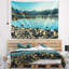 Paysage, eaux bleues, plage rocheuse, tapisserie panoramique-28507497