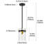 Luminaire suspendu pour îlot de cuisine 1 lumière 5,9 po avec abat-jour en verre martelé transparent Levona-288777735
