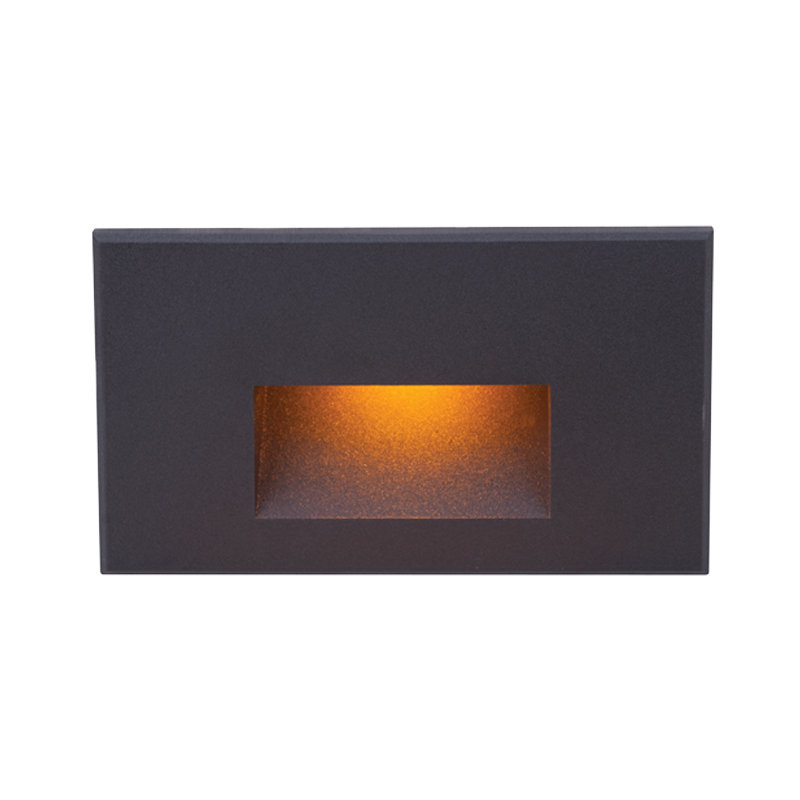 LED Step Light, Amber, Black on Brass