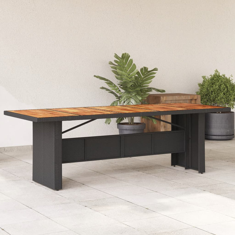 Beauton Rectangular Outdoor Dining Table , 240cm cm W 90cm cm D, Black
