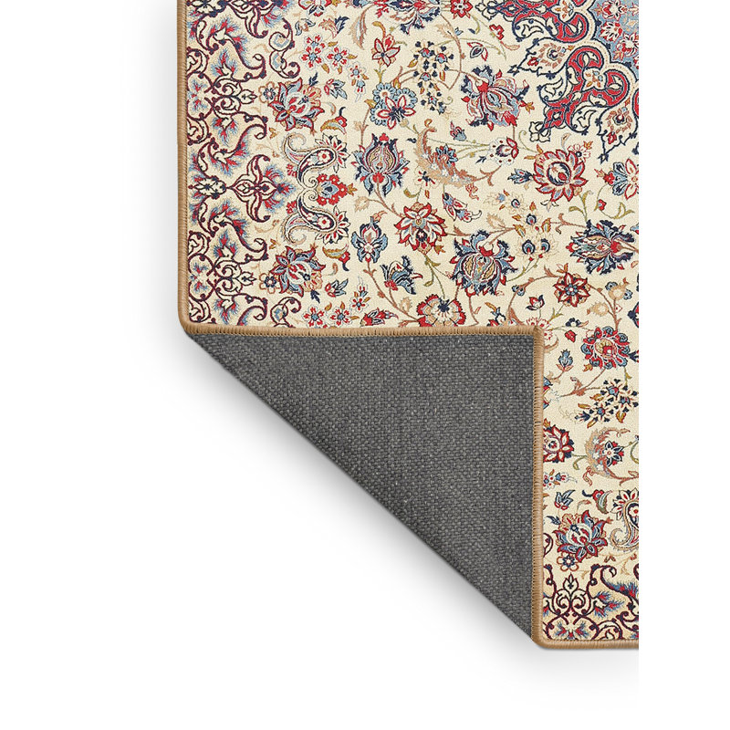 Tapis oriental beige / gris en laine, Rectangle 7 pi x 9 pi