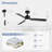 Ladena 42" Downrod Matte Black Ceiling Fan with LED Light and Remote Control