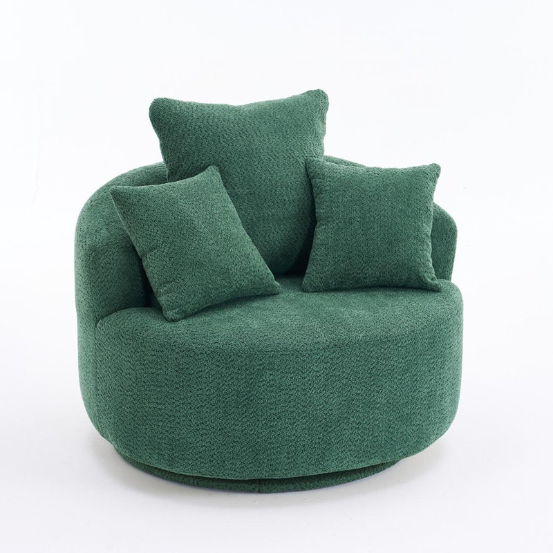 Swivel Barrel Chair, Antique Green