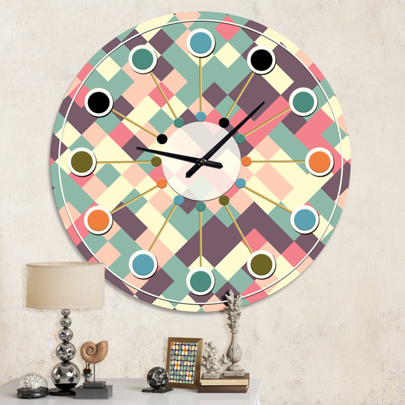 Horloge murale rétro Mid-Century, Moyen