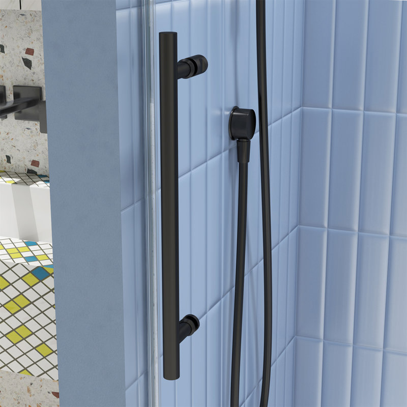 Glass Shower Door, Matte Black