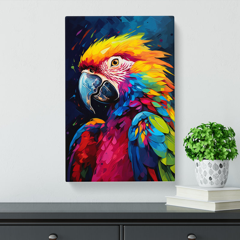 Parrot Pop - Wrapped Canvas, 60cm H x 40cm W x 3cm D