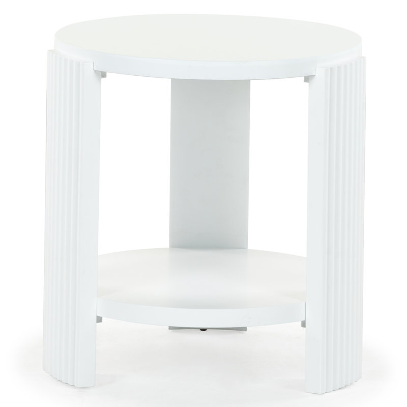 Table d'appoint Liabella, Blanc