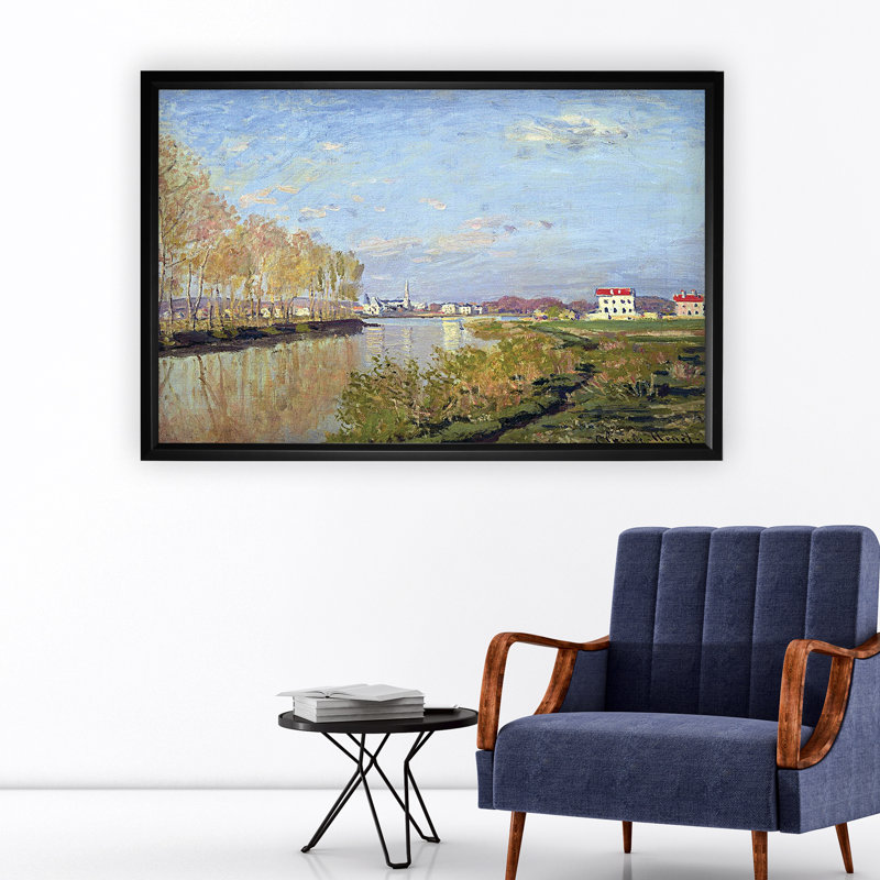 « argenteuil the senne », reproduction de peinture à l’acrylique, H 27 po x l 39 po x P 2 po, Cadre noir, Pas de tapis