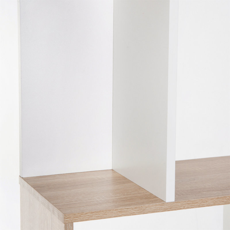 184.5cm H x 60cm W Geometric Bookcase, Natural/White