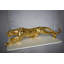 Statue dorée moyenne en résine Jaguar - sculpture moderne unique parfaite pour le cadeau ou la décoration, 40 po x 7 po x H 10 po