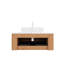Meuble-lavabo de 36 po avec lavabo rectangulaire en céramique blanc, armoire de rangement flottante murale rayée, système de fermeture en douceur, rangement généreux, comptoir, pas de robinet, facile à installer,