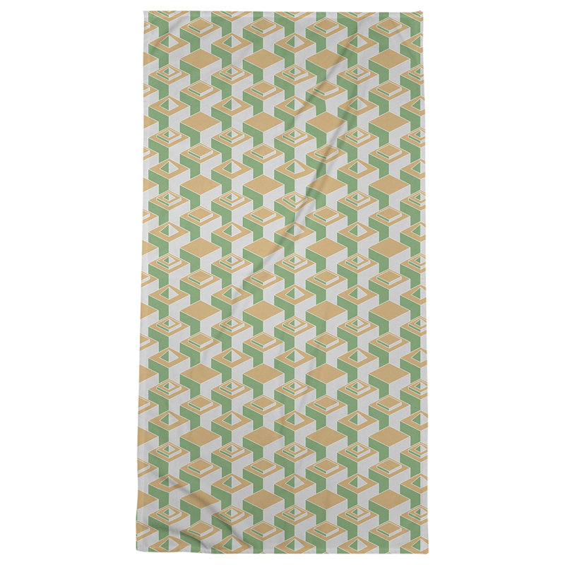 Serviette de plage classique gratte-ciels, Olive / vert