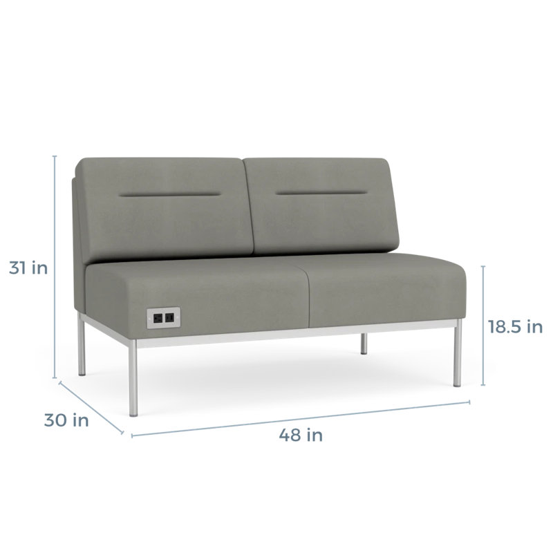 Causeuse Darsey, Avec alimentation, Argent argent, Patriot Plus