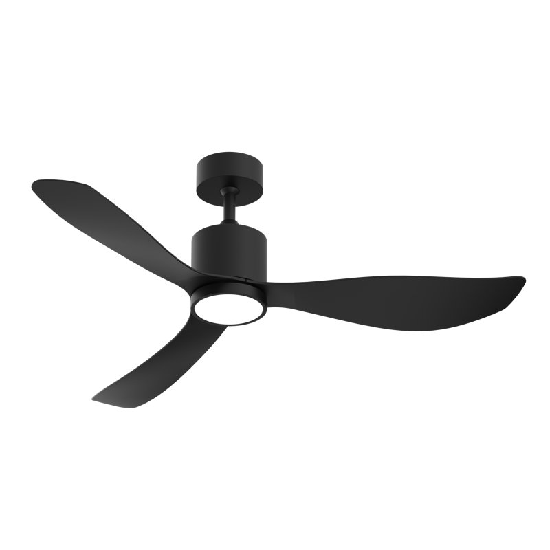  Ceiling Fans with Lights and Remote 52 Inch, 3 Blades LED Ceiling Fans with 6 Speeds for Bedroom, Living Room, Kitchen, Reversible Quiet DC Motor, Timer, Dimmable, Black