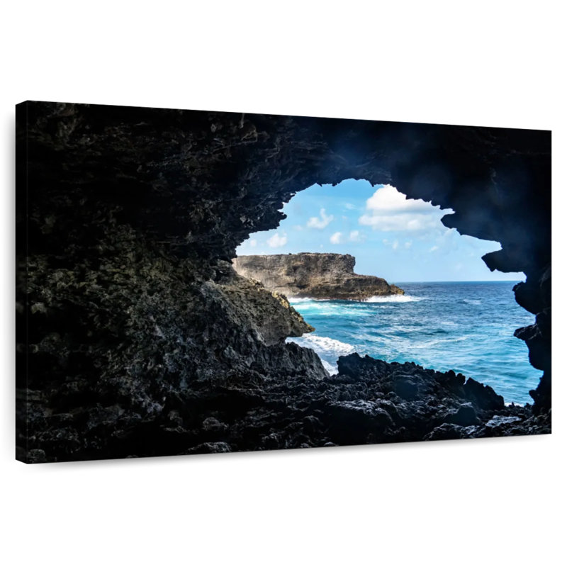 Gillard, Barbade, bord de mer, grotte, H 16 po x l 24 po