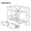 Lit superposé simple au-dessus de simple en bois d'hévéa avec 2 tiroirs, convertible en 2 lits simples, échelle et barrières de sécurité-25899357-25899358