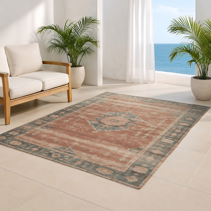 Tapis intérieur et extérieur brun Overdyed, Rectangulaire 2 pi x 3 pi