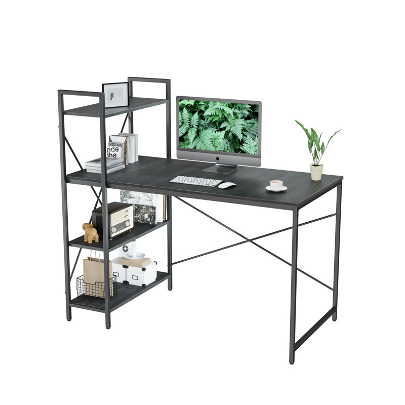 Matias Metal Base Writing Desk, 45.3" H x 47.2" W x 23.6" D, Black