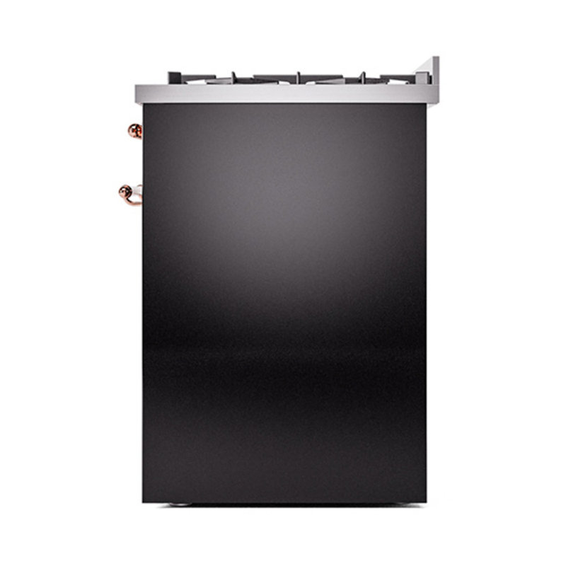 ILVE Nostalgie II Noblesse 30 in Dual Fuel Range, Glossy Black/Copper, Natural Gas