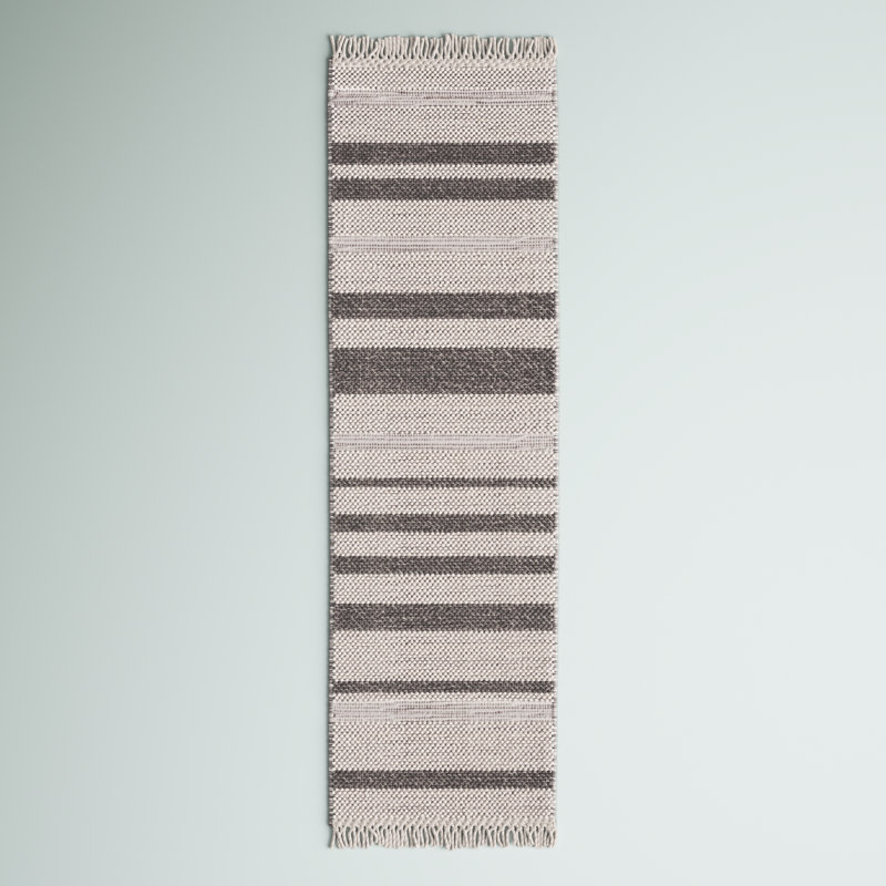 Charvik Machine Made Area Rug in Ivory/Dark Gray, Runner 2'3" x 8'
