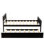 Lit simple avec lit gigogne, tête de lit à plateforme et, pour les petits espaces de chambre à coucher, lit gigogne escamotable, conception peu encombrante, structure en pin, assemblage facile sans sommier