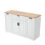 Buffet de rangement multifonctionnel, table de salle à manger extensible, tablettes réglables, support coulissant à 3 niveaux, îlot de cuisine pour la cuisine, la salle à manger et le salon (blanc)-1253771441