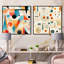 Cynara - Ensemble de 2 collages de formes carrées abstraites-101858017-101858014