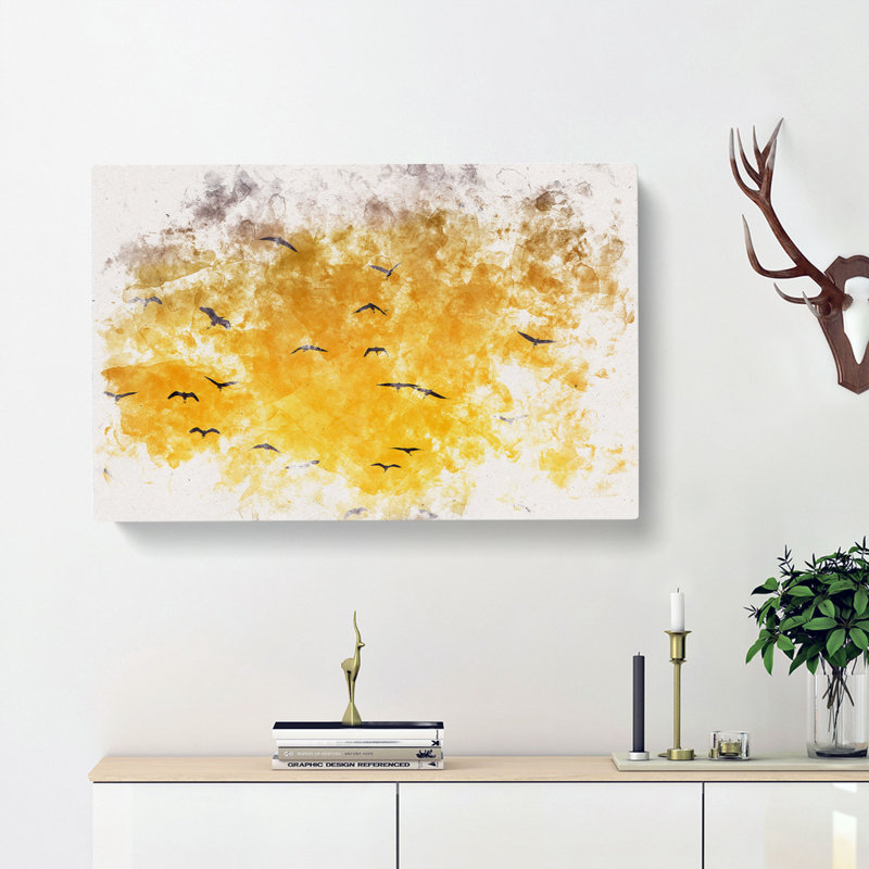 Egrets At Sunset - Wrapped Canvas, 35cm H x 50cm W x 3cm D