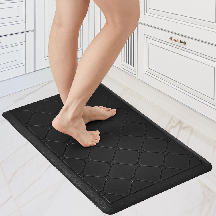 Embossed Diamond Kitchen Mat with Non-Slip Backing