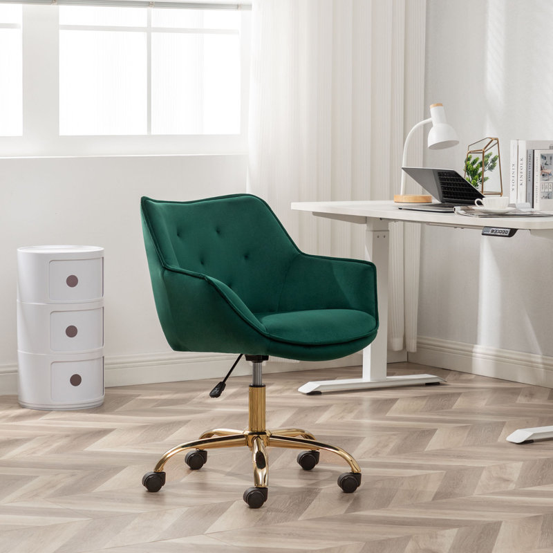 Velvet Office Chair, Green