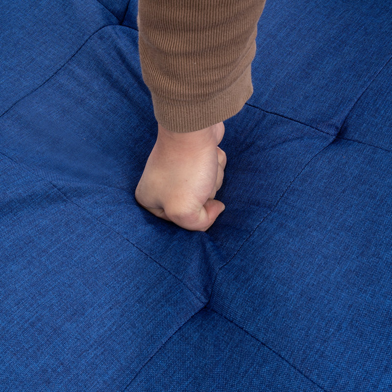 Convertible Accent Chairs, Dark Blue Linen Blend