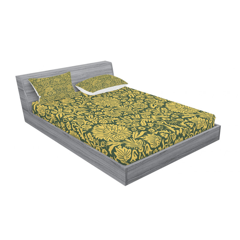 Microfiber Paisley Sheet Set, Queen Sheet Set with Fitted Sheet, Paisley