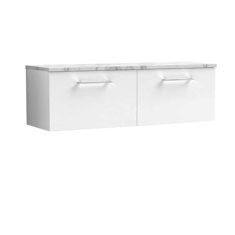 Arno 47.44cm Double Bathroom Vanity Base Only, Gloss White