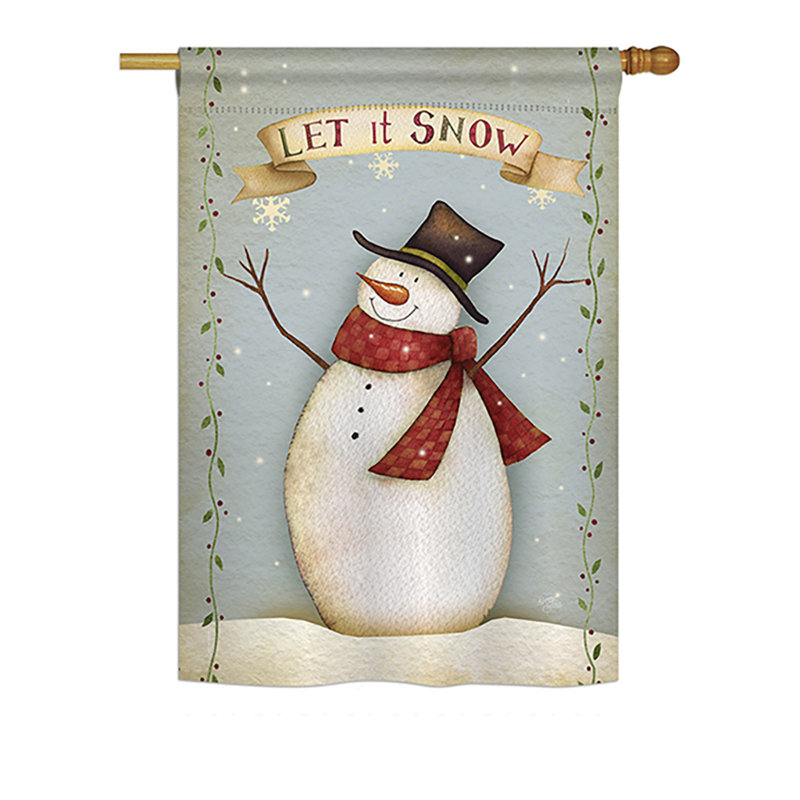 Très bon bonhomme de neige en polyester de 2 côtés 40 x 28 po. joyeux bonhomme de neige de noël impressions de noël ensemble de drapeau