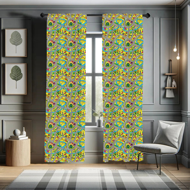 Room Darkening Sliding Panel Pair, 28" x 95", Yellow