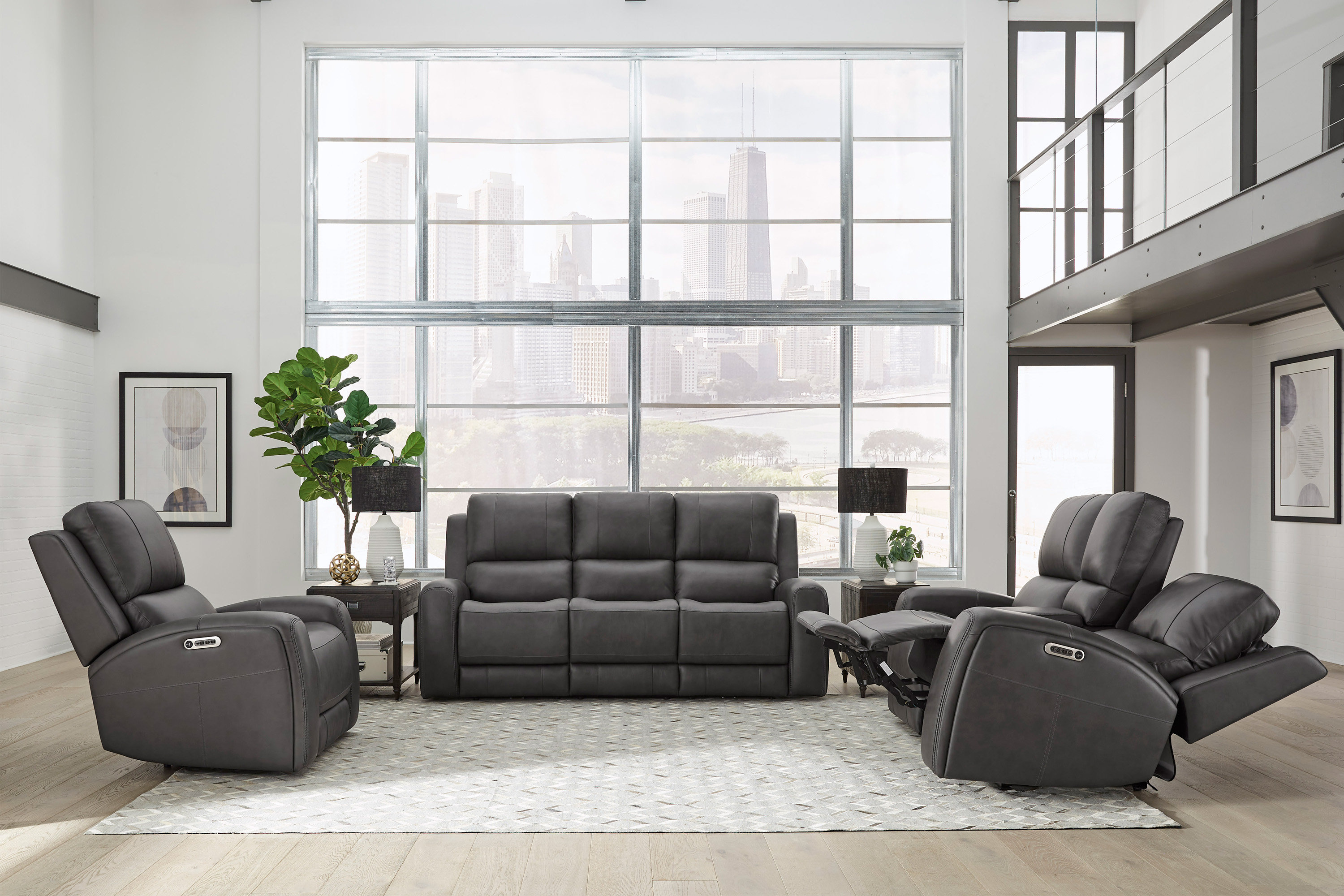 Ebern Designs Abarca Zero Gravity Power Reclining Tilt Console Loveseat ...
