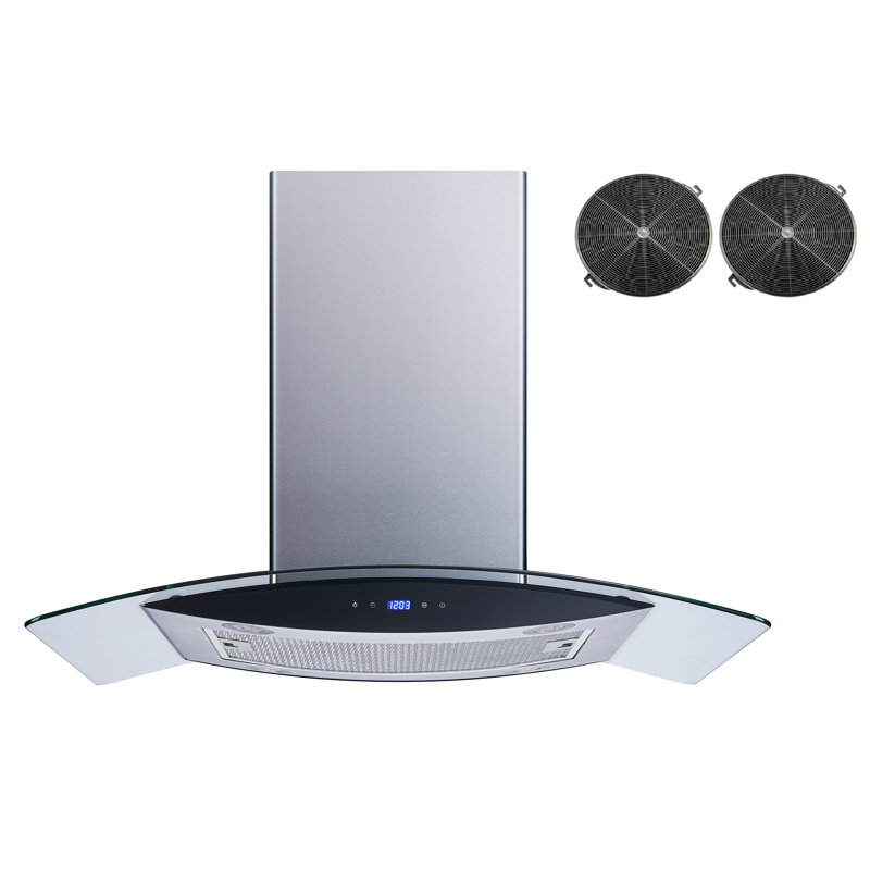Hotte pour îlot de cuisine convertible 36 po 600 CFM H102B Series en acier inoxydable avec filtre inclus