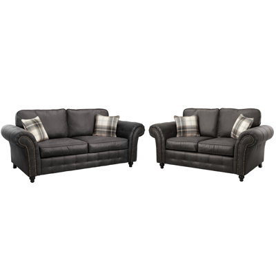 Bodnar 2 Piece Faux Leather Standard Living Room Set