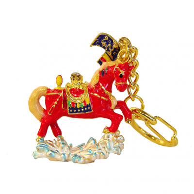 Feng Shui Import 2'' W Gold/Red Key Chain