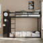 Lit superposé simple avec 4 tiroirs de rangement, rail suspendu, bande lumineuse et tablettes intégrées et 2 panneaux perforés, 3 couleurs disponibles-27255022