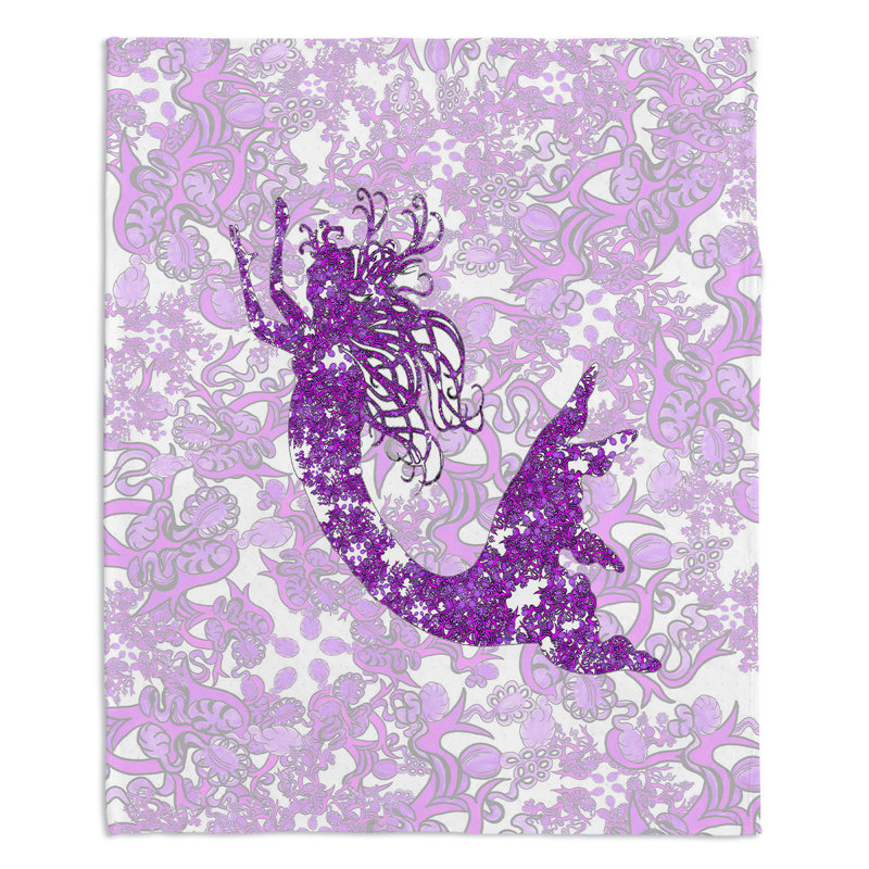  Jeté à rubans sirène, l 51 po x L 60 po, Mauve