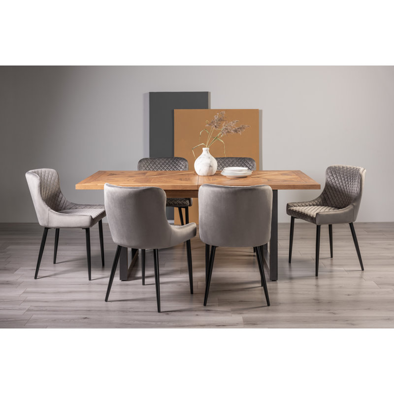 Rustic Oak Extendable Dining Set, Grey