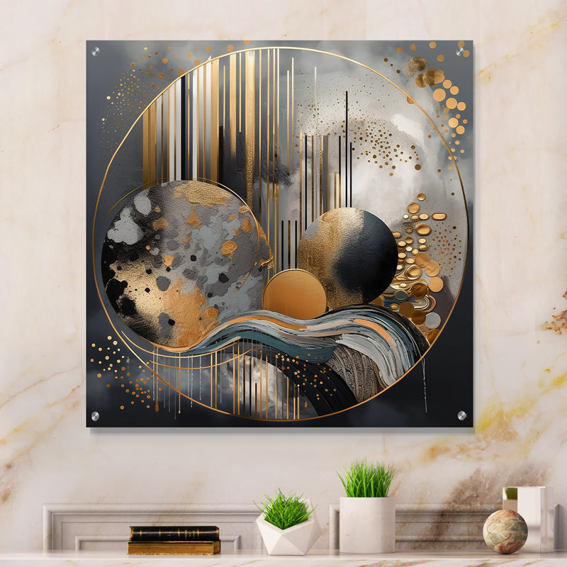 Abstrait marbré aux couleurs douces - Art mural abstrait en marbre, H 16 po x l 16 po
