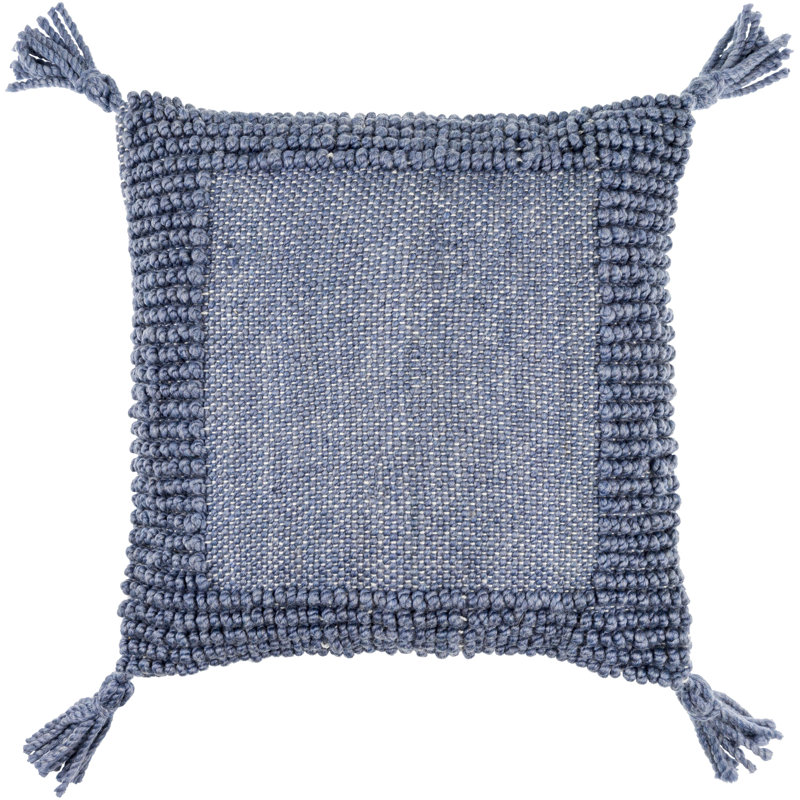 Alaric Throw Pillow, Polyester, Navy Blue, 22"H x 22"W