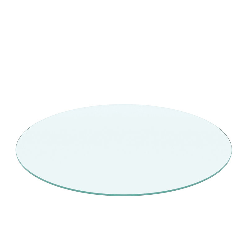 Plateau de table en verre trempé de 24 po, 0,25 po d'épaisseur, transparent, à rebord, résistant à l'usure, à la chaleur, à la corrosion, à l'impact, pour les tables de famille et de bureau, transparent 1/4 po, brillant, résistant à l'usure, à la chaleur et aux chocs Divers