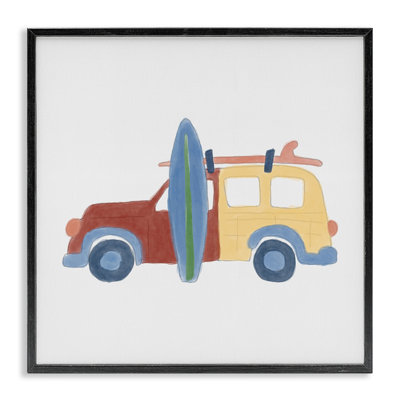 Summer Beach Wagon, art de la giclée encadrée par Carrie Cantwell
