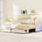 Beige Twin Xl Daybed That Extends To King, Upholstered, Led , Storage Drawers, Space - Saving Trundle Extendable Daybed, Linen Upholstery, Pine Wood And Frame-332318893
