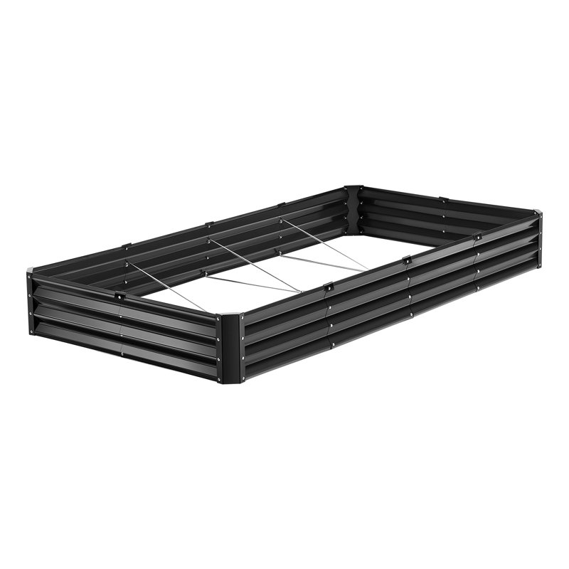Metal Raised Garden Bed, 28cm H x 239.6cm W x 120.1cm D, Black