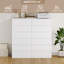 6 Ensemble de commode 6 tiroirs 2 pièces - Blanc-1886782431